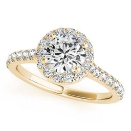 CERTIFIED 18K YELLOW GOLD 1.32 CTW J-K/VS-SI1 DIAMOND HALO ENGAGEMENT RING