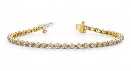 14KT YELLOW GOLD 2 CTW G-H VS2/SI1 CLASSIC PRONG SET DIAMOND TENNIS BRACELET