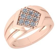 0.31 Ctw SI2/I1 Diamond 14K Rose Gold Men's Band Ring