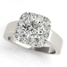 CERTIFIED PLATINUM 1.08 CTW J-K/VS-SI1 DIAMOND HALO ENGAGEMENT RING