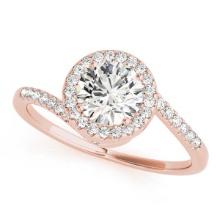 CERTIFIED 18K ROSE GOLD 1.49 CTW J-K/VS-SI1 DIAMOND HALO HALO ENGAGEMENT RING