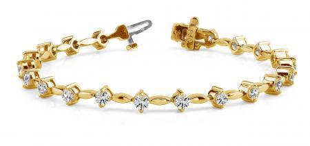 14KT YELLOW GOLD 1 CTW G-H VS2/SI1 CLASSIC DIAMOND LINK BRACELET