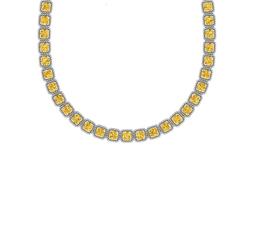 2.82 Ctw i2/i3 Treated Fancy Yellow Diamond 14K White Gold Necklace