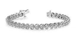 14K WHITE GOLD .90 CTW G-H SI2/SI3 FLOATING DIAMOND HEART BRACELET