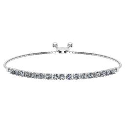 0.52 Ctw SI2/I1 Diamond Prong Set 14K White Gold Slide Bracelet