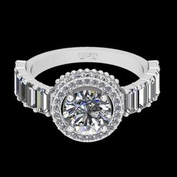 2.95 Ctw SI2/I1 Diamond 14K White Gold Engagement Ring