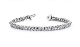 14K WHITE GOLD 1 CTW G-H VS2/SI1 SCOOP LINK DIAMOND TENNIS BRACELET