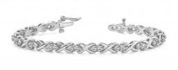 14K WHITE GOLD 1.50 CTW G-H VS2/SI1 X LINK DIAMOND BRACELET