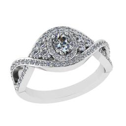 0.55 Ctw SI2/I1 Diamond 14K White Gold Engagement Ring