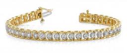 14KT YELLOW GOLD 1.00 CTW G-H SI2/SI3 CLASSIC PRONG ILLUSION SET DIAMOND TENNIS BRACELET