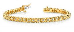 14K YELLOW GOLD 1 CTW G-H SI2/SI3 CIRCLE LINK DIAMOND TENNIS BRACELET