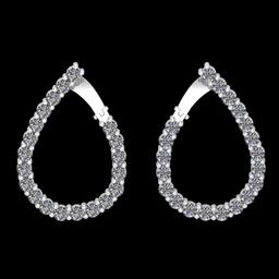 2.60 Ctw SI2//I1 Diamond 14 K White Gold J Hoop Earrings