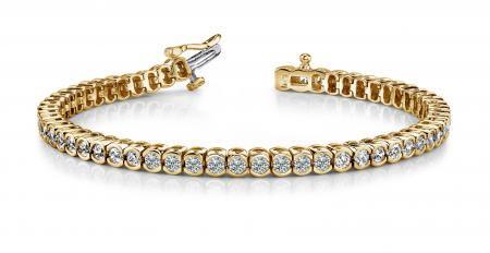 14KT YELLOW GOLD 2 CTW G-H VS2/SI1 HALF BEZEL CONFIDENCE TENNIS BRACELET