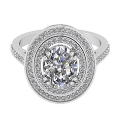 2.44 Ctw SI2/I1 Diamond 14K White Gold Engagement Halo Ring