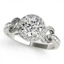 CERTIFIED PLATINUM 0.76 CTW J-K/VS-SI1 DIAMOND HALO ENGAGEMENT RING