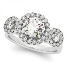 CERTIFIED PLATINUM 1.06 CTW J-K/VS-SI1 DIAMOND HALO ENGAGEMENT RING