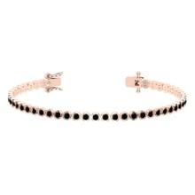 2.60 Ctw i2/i3 Treated Fancy Black Diamond 14K Rose Gold Bracelet