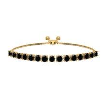 1.04 Ctw i2/i3 Treated Fancy Black Diamond 14K Yellow Gold Slide Bracelet