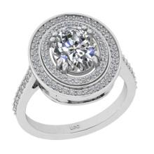 2.44 Ctw SI2/I1 Diamond 14K White Gold Engagement Halo Ring