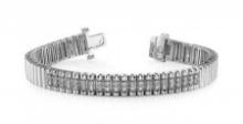 14K WHITE GOLD .65 CTW G-H SI2/SI3 DOUBLE CENTER STRAND DIAMOND BRACELET