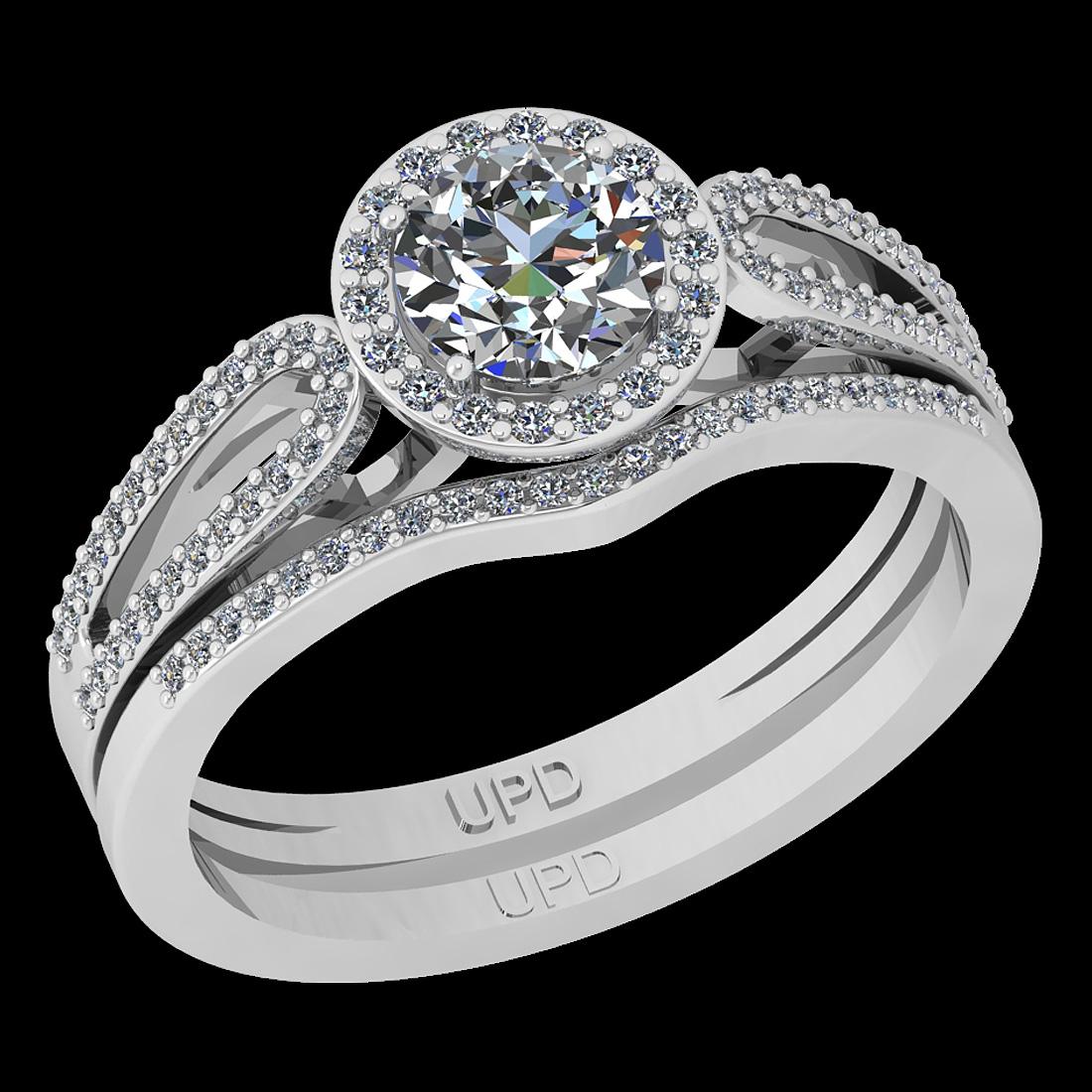 1.02 Ctw SI2/I1 Diamond 14K White Gold Engagement Halo Set Ring