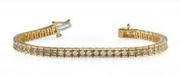 14KT YELLOW GOLD 2 CTW G-H VS2/SI1 BOX LINK DIAMOND TENNIS BRACELET