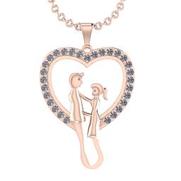 0.75 Ctw SI2/I1 Diamond 14K Rose Gold valentine's day theme pendant necklace