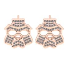 0.51 Ctw SI2/I1 Diamond 14K Rose Gold Stud Earrings