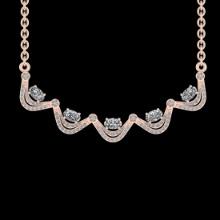 1.70 Ctw SI2/I1 Diamond 14K Rose Gold Pendant Necklace