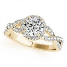 CERTIFIED 18K YELLOW GOLD 1.27 CTW J-K/VS-SI1 DIAMOND HALO ENGAGEMENT RING