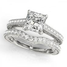 CERTIFIED PLATINUM 1.01 CTW J-K/VS-SI1 DIAMOND BRIDAL SET