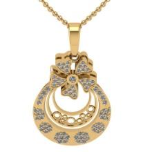 0.39 Ctw SI2/I1 Diamond 10k Yellow Gold Pendant Necklace