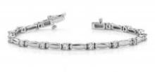 14K WHITE GOLD 1 CTW G-H SI2/SI3 SHINY COLUMN LINK DIAMOND BRACELET