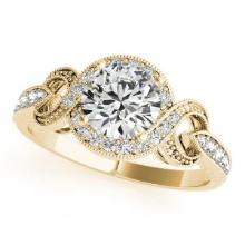 CERTIFIED 18K YELLOW GOLD 0.76 CTW J-K/VS-SI1 DIAMOND HALO ENGAGEMENT RING