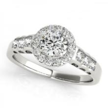 CERTIFIED PLATINUM 1.16 CTW J-K/VS-SI1 DIAMOND HALO ENGAGEMENT RING