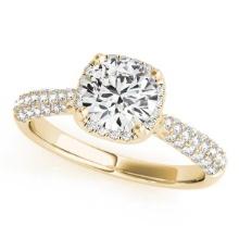 CERTIFIED 18K YELLOW GOLD 1.15 CTW J-K/VS-SI1 DIAMOND HALO ENGAGEMENT RING