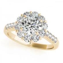 CERTIFIED 18K YELLOW GOLD 2.12 CTW J-K/VS-SI1 DIAMOND HALO ENGAGEMENT RING