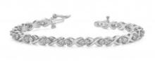 14KT WHITE GOLD 1.75 CTW G-H VS2/SI1 X LINK LOVEBIRD DIAMOND BRACELET