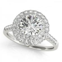 CERTIFIED PLATINUM 1.30 CTW J-K/VS-SI1 DIAMOND HALO ENGAGEMENT RING