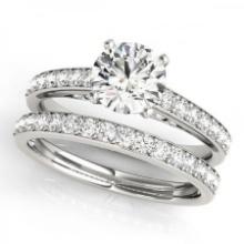 CERTIFIED 18KT WHITE GOLD 1.31 CTW J-K/VS-SI1 DIAMOND BRIDAL SET