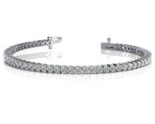 14K WHITE GOLD 1.50 CTW G-H I1/I2 2 PRONG SET ROUND DIAMOND TENNIS BRACELET