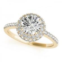 CERTIFIED 18K YELLOW GOLD 1.84 CTW J-K/VS-SI1 DIAMOND HALO ENGAGEMENT RING