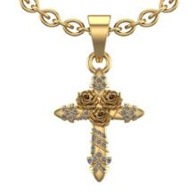 0.12 Ctw SI2/I1 Diamond 10K Yellow Gold Pendant Necklace