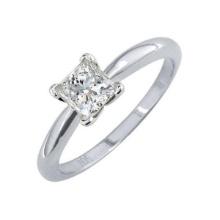 Certified 1.05 CTW Princess Diamond Solitaire 14k Ring E/SI3