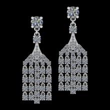 9.47 Ctw SI2/I1 Diamond 18K White Gold Earrings