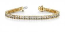 14K YELLOW GOLD 2.50 CTW G-H SI2/SI3 CLASSIC DIAMOND BOX TENNIS BRACELET