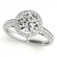 CERTIFIED PLATINUM 1.16 CTW J-K/VS-SI1 DIAMOND HALO ENGAGEMENT RING