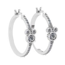 1.52 Ctw SI2/I1 Diamond Prong Set 10k Yellow Gold Hoop Earrings