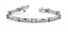 14K WHITE GOLD 3 CTW G-H SI2/SI3 CLASSIC CHANNEL FRAME BRACELET