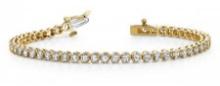 14K YELLOW GOLD 2 CTW G-H SI2/SI3 ROUND PRONG SET DIAMOND TENNIS BRACELET